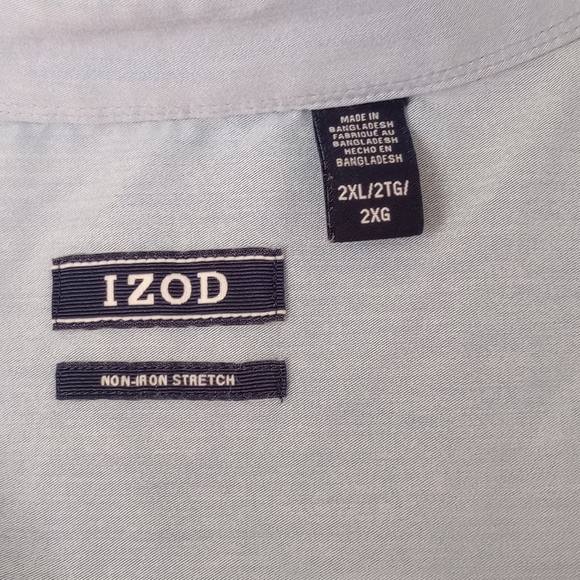 IZOD Mens Sz 2XL Blue /Aqua Button shirt. - Picture 5 of 6